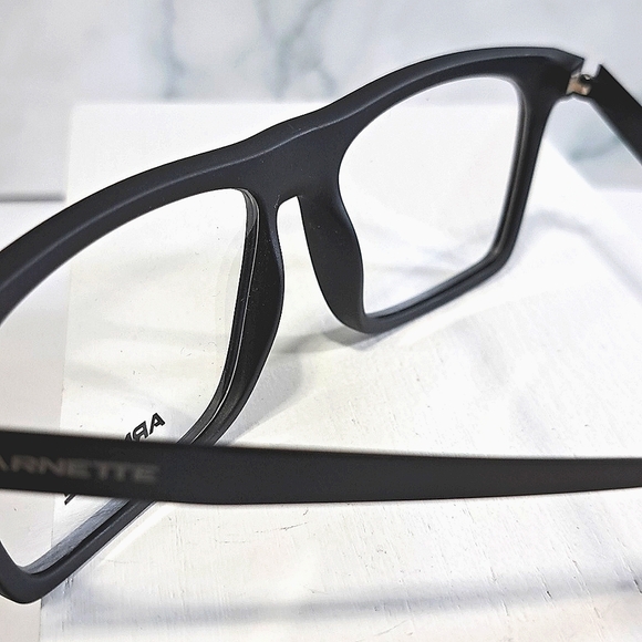 NEW ARNETTE Rx'able Eyeglass Frame, men's modern glasses, black/red 55-16-145 - Picture 4 of 5